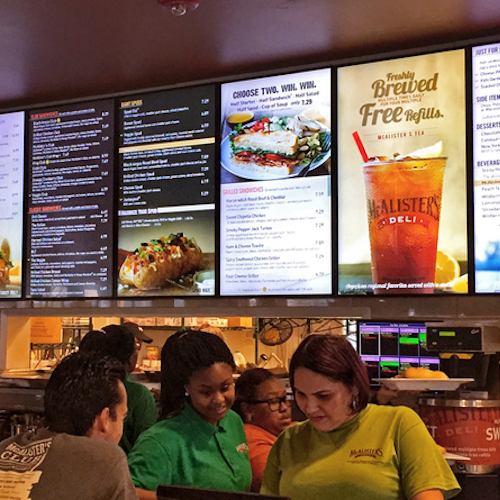 Digital menus in cinema