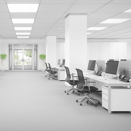 An office with computers at desks